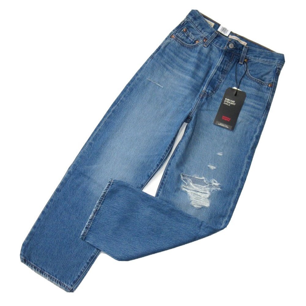 NWT Levi's Ribcage Straight Ankle in Noe High Super High Rise Crop Jeans 29